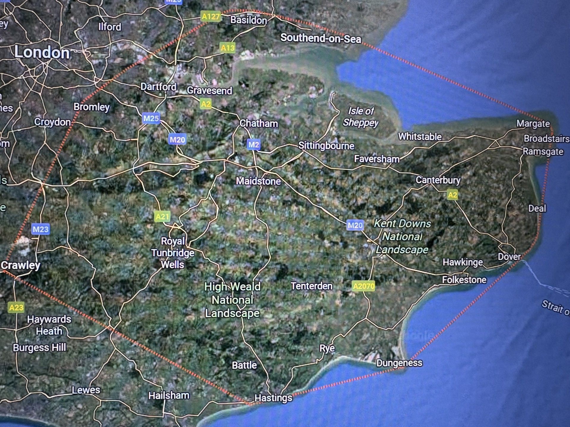Kent Eco Tuning mobile service coverage map across Kent and Medway