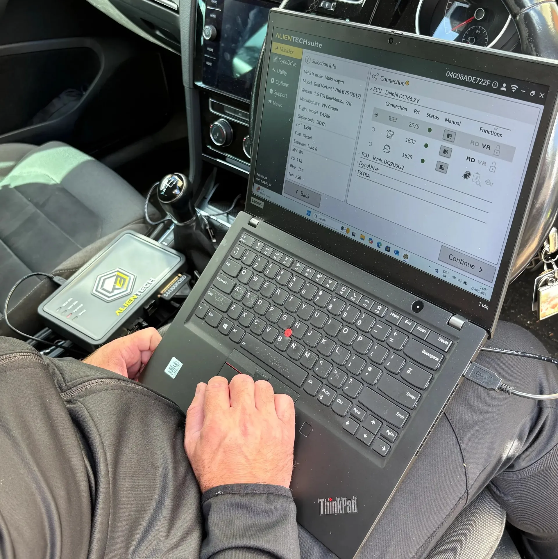 ECU diagnostics and remapping equipment used for a Sevenoaks tuning service.