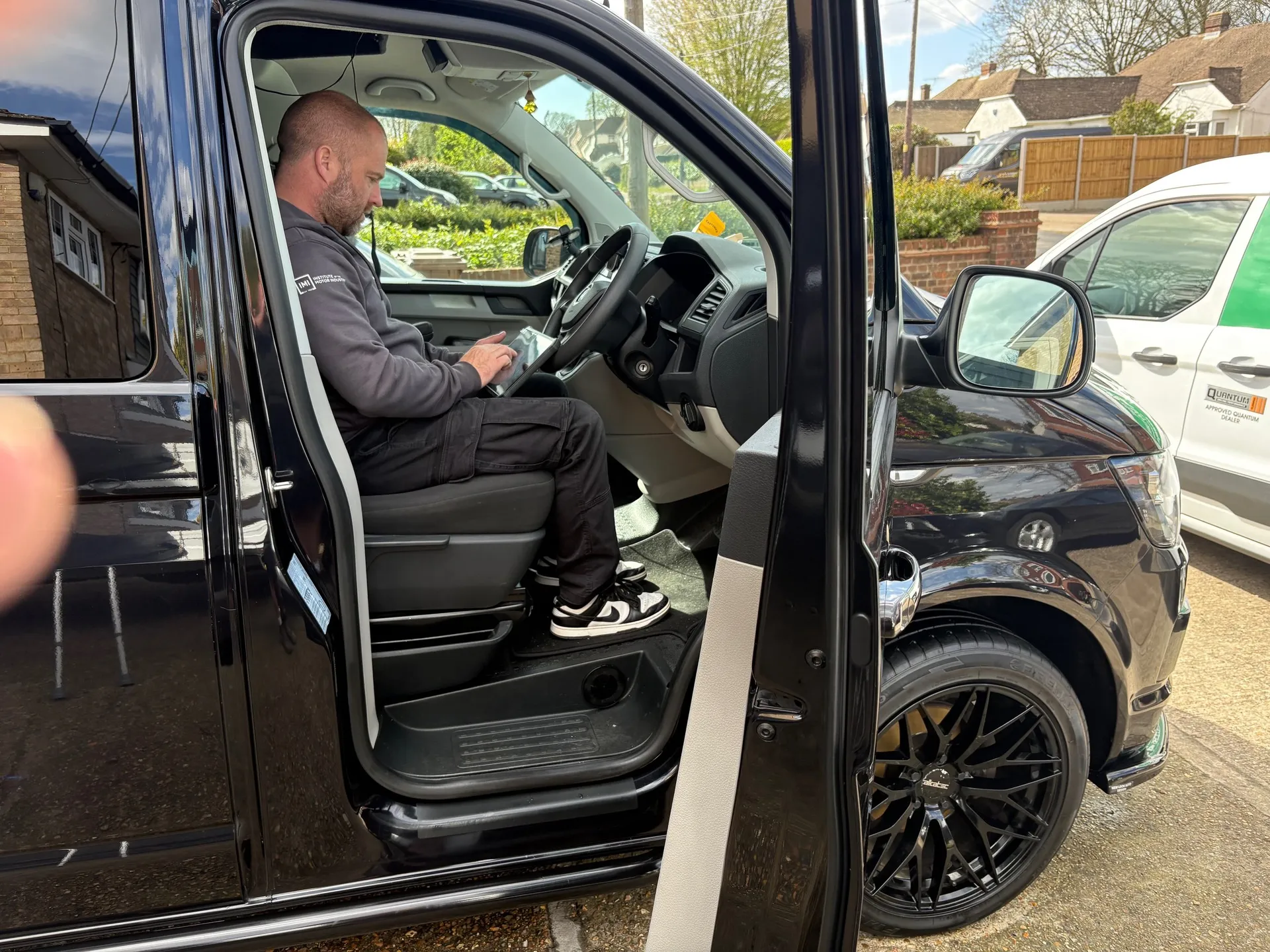 Mobile ECU remapping technician working on a customer vehicle in Tonbridge Wells.
